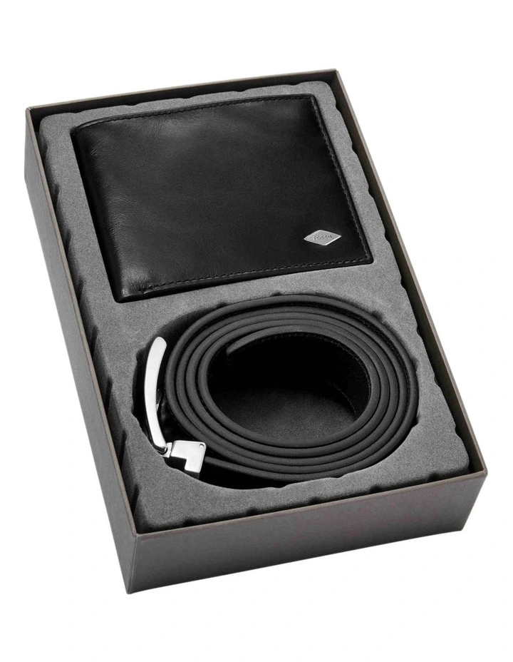 Ryan Large Black Coin Pocket Bifold & Belt Gift Pack image 2